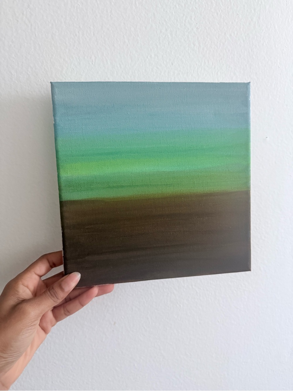 Handmade Green and Brown Gradient Canvas Wall Art